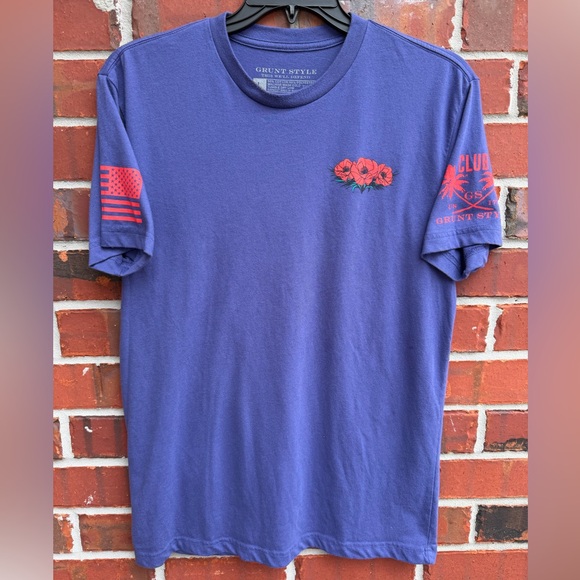 Grunt Style Honor & Glory Memorial Day Tribute L Purple Red Graphics T-Shirt T9 - Picture 8 of 9
